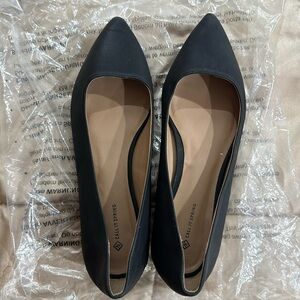 Call It Spring Black Pointed Mini Heel Flats.